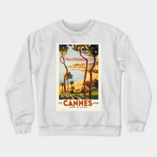 Cannes - Côte d'Azur France Vintage Poster 1935 Crewneck Sweatshirt